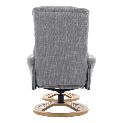 The Mandalay Swivel Recliner Chair & Footstool in ChaCha Dove Grey Fabric - Refurbished - image 7