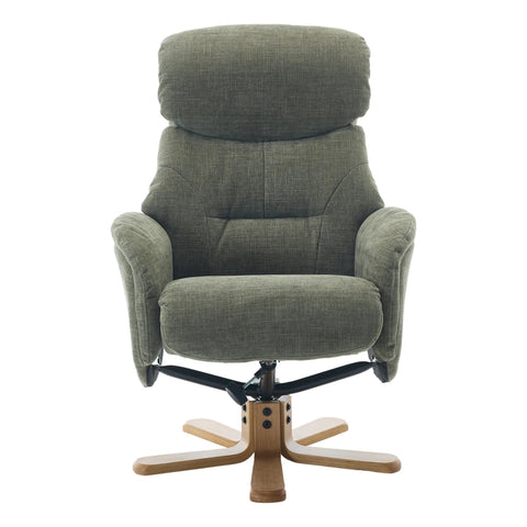 The Eden Swivel Recliner Chair & Matching Footstool  in Kellygreen Fabric - image 9