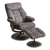 The Biarritz - Swivel Recliner Chair & Matching Footstool in Charcoal Grey Fabric - thumbnail 4