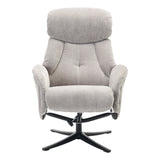 The Lucia Swivel Recliner Chair & Footstool in Grey Mist Fabric - thumbnail 3