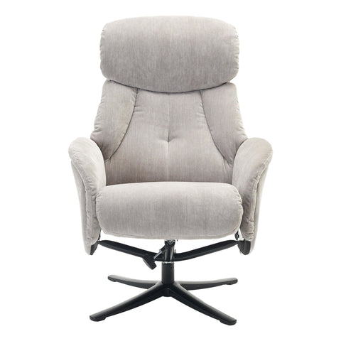 The Lucia Swivel Recliner Chair & Footstool in Grey Mist Fabric - image 3