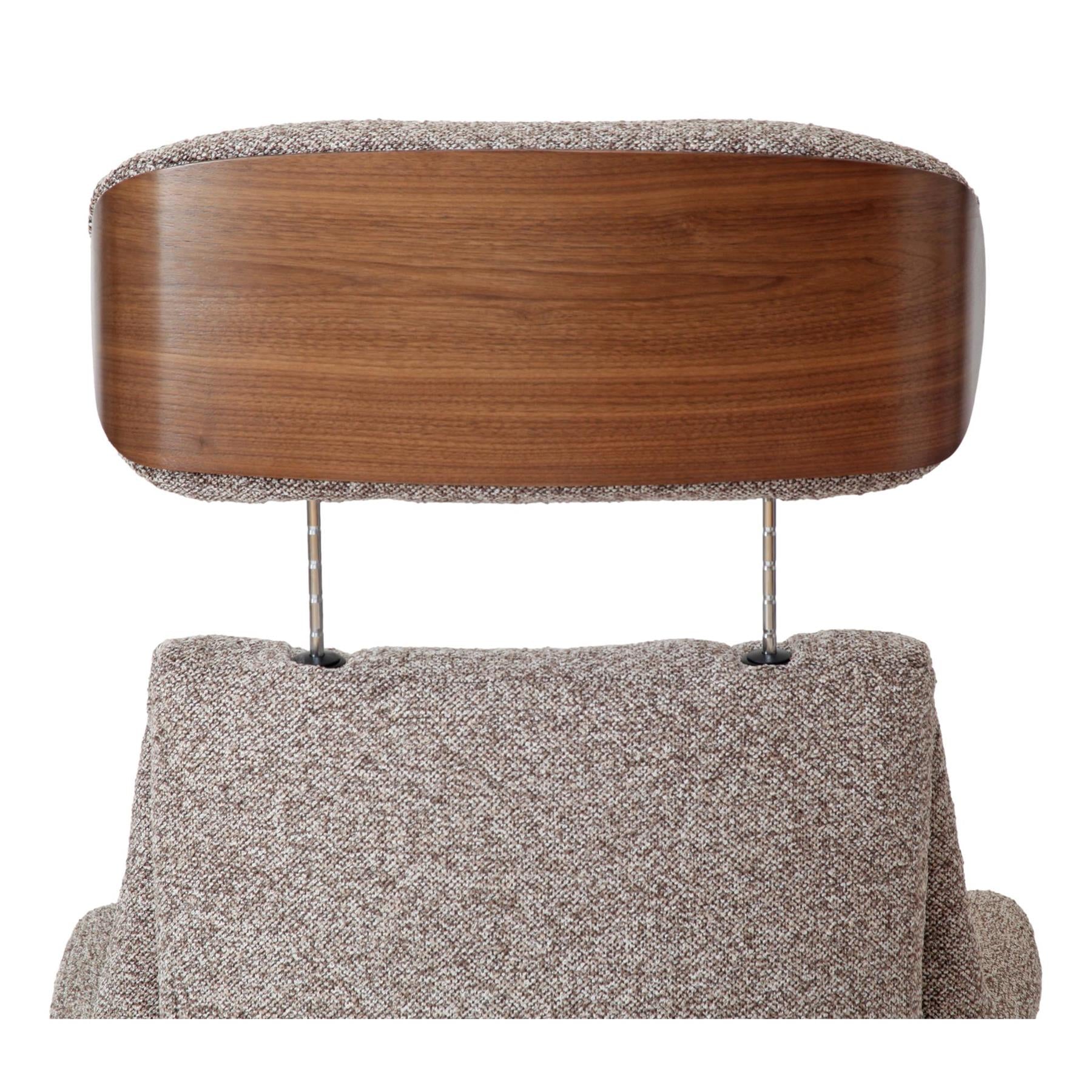Stratford Swivel Recliner Chair in Coffee Fabric with Matching Footstool