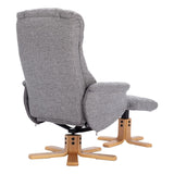 The Cairo - Lisbon Rock Grey/Beige Fabric - Swivel Recliner Chair & Matching Footstool