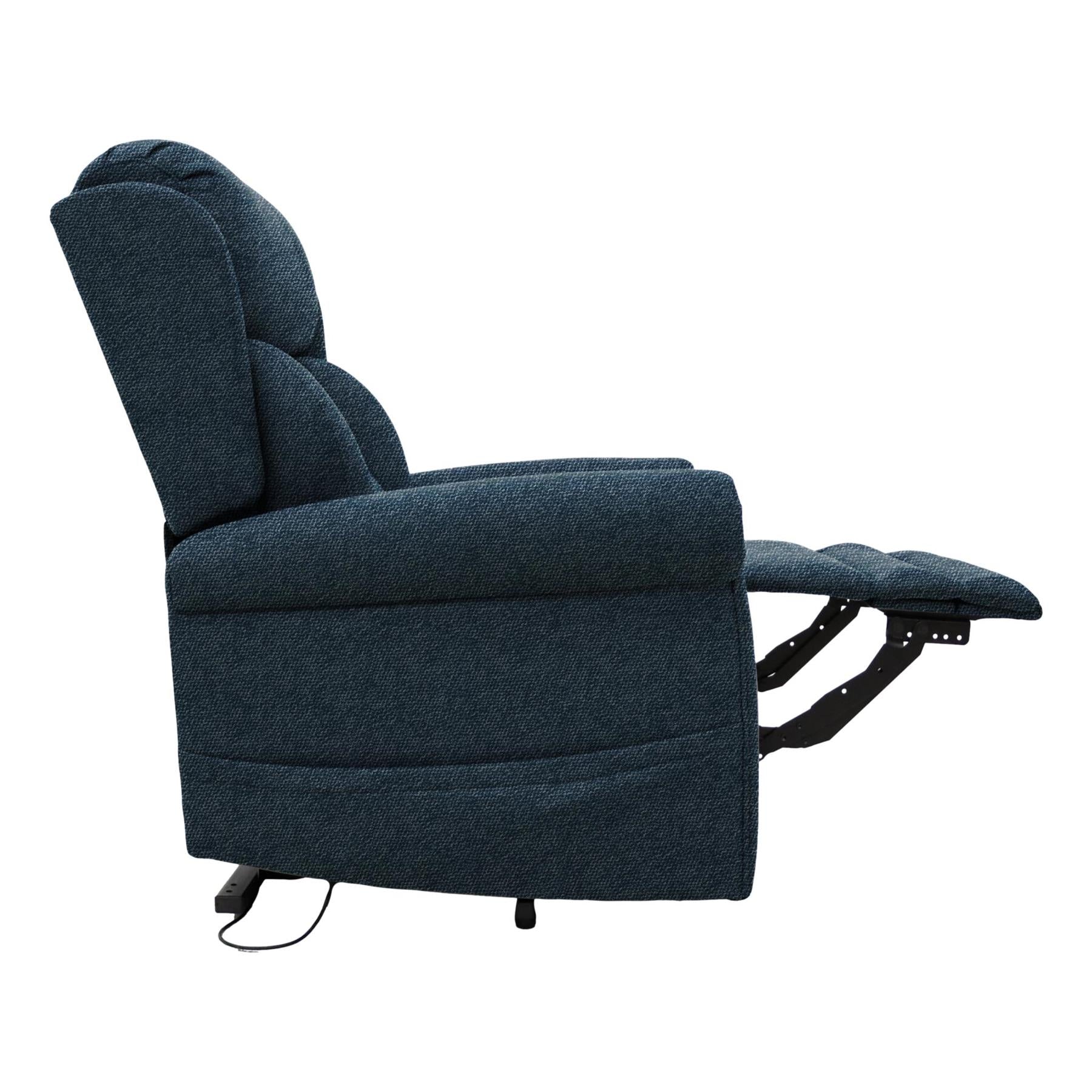 Nevis Petite – Triple Motor Riser Recliner Mobility Chair in Denim Blue Fabric