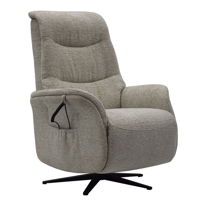 Boston Swivel Riser Recliner Chair in Natural Fabric - image 1