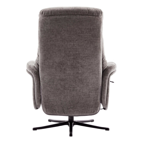 The Nevada Swivel Recliner Chair & Matching Footstool in Ash Fabric - image 8