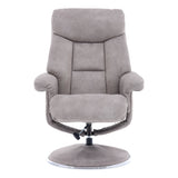 The Biarritz - Swivel Recliner Chair & Matching Footstool in Almond Fabric - thumbnail 8