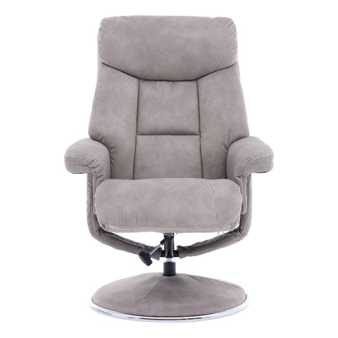 The Biarritz - Swivel Recliner Chair & Matching Footstool in Almond Fabric - image 8