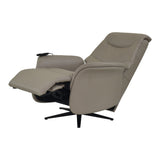 Boston Swivel Riser Recliner Chair in Pebble Genuine Leather - thumbnail 4