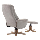 The Hawaii Swivel Recliner Chair & Footstool in Lille Sand Fabric