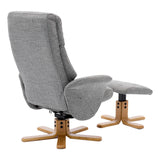 The Giza - Fabric Swivel Recliner Chair & Matching Footstool in Lisbon Rock Fabric - Refurbished - thumbnail 8