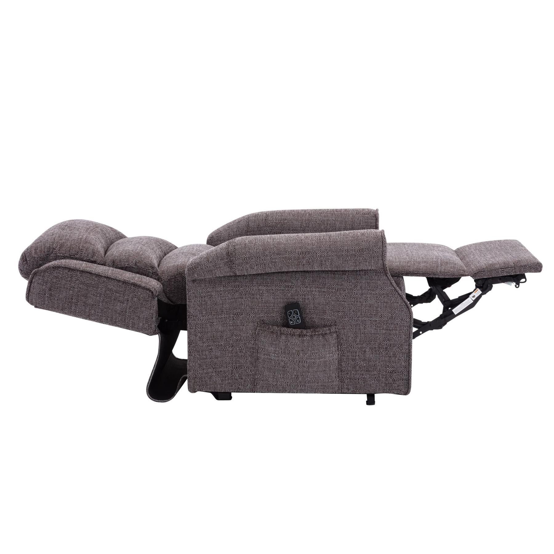 The Perth - Dual Motor Riser Recliner Mobility Chair in Lisbon Grey Fabric - Clearance - Minor Damage