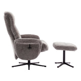The Nevada Swivel Recliner Chair & Matching Footstool in Ash Fabric - thumbnail 6