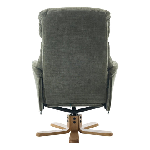 The Eden Swivel Recliner Chair & Matching Footstool  in Kellygreen Fabric - image 7