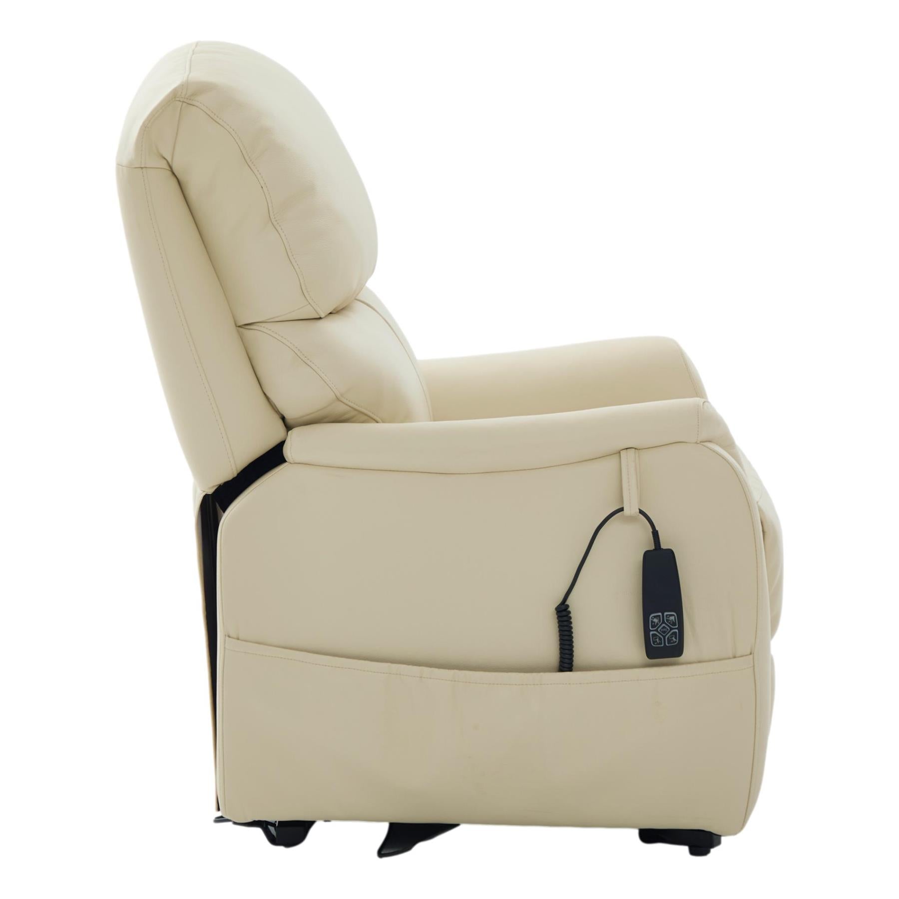The Montreal - Dual Motor Riser Recliner Electric Mobility Lifting Chair in Cream Leather