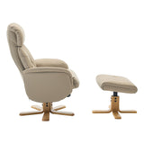 The Eden Swivel Recliner Chair & Matching Footstool in Pebble Leather - thumbnail 3