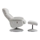 Sahara Swivel Recliner and Footstool in Dove Fabric - thumbnail 3