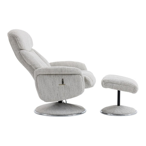 Sahara Swivel Recliner and Footstool in Dove Fabric - image 3