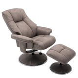 The Denver Swivel Recliner Chair & Footstool - Fabric - Rhino
