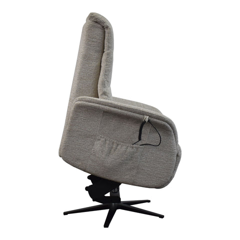 Boston Swivel Riser Recliner Chair in Natural Fabric - image 8