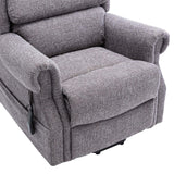 Salisbury Dual Motor Riser Recliner Arm Chair In Lisbon Grey Fabric - Clearance Item - thumbnail 6