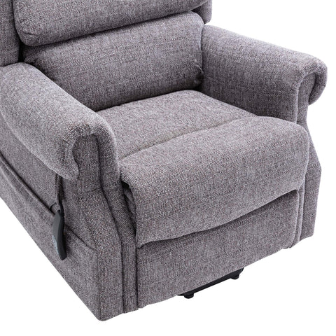 Salisbury Dual Motor Riser Recliner Arm Chair In Lisbon Grey Fabric - Clearance Item - image 6