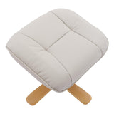 The Sardinia - Swivel Recliner Chair & Footstool in Mushroom Genuine Leather - Refurbished - thumbnail 7