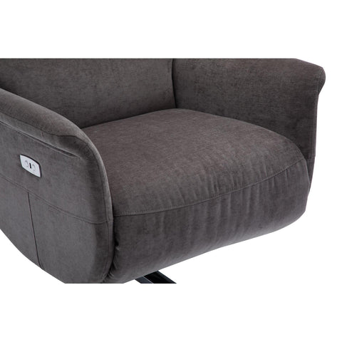 The Ontario Electric Swivel Recliner Chair, Integrated Footstool in Flint Fabric - Refurbished - image 9