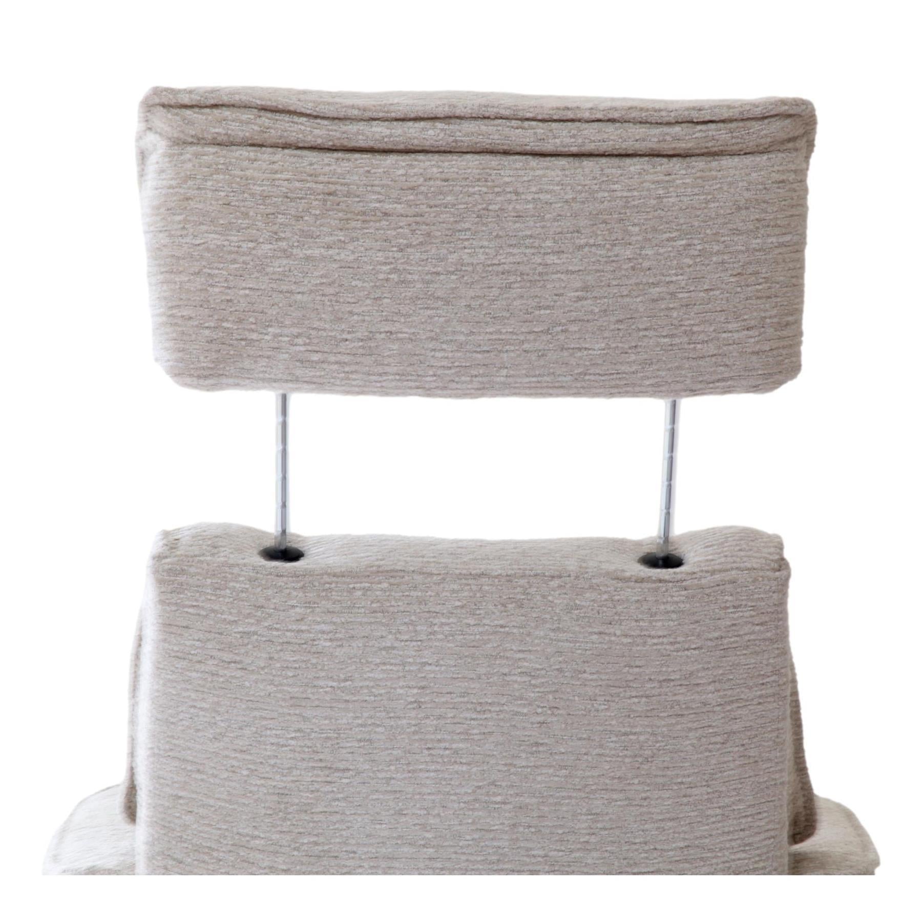 The Newton Swivel Recliner Chair & Matching Footstool – Beige Fabric - Refurbished