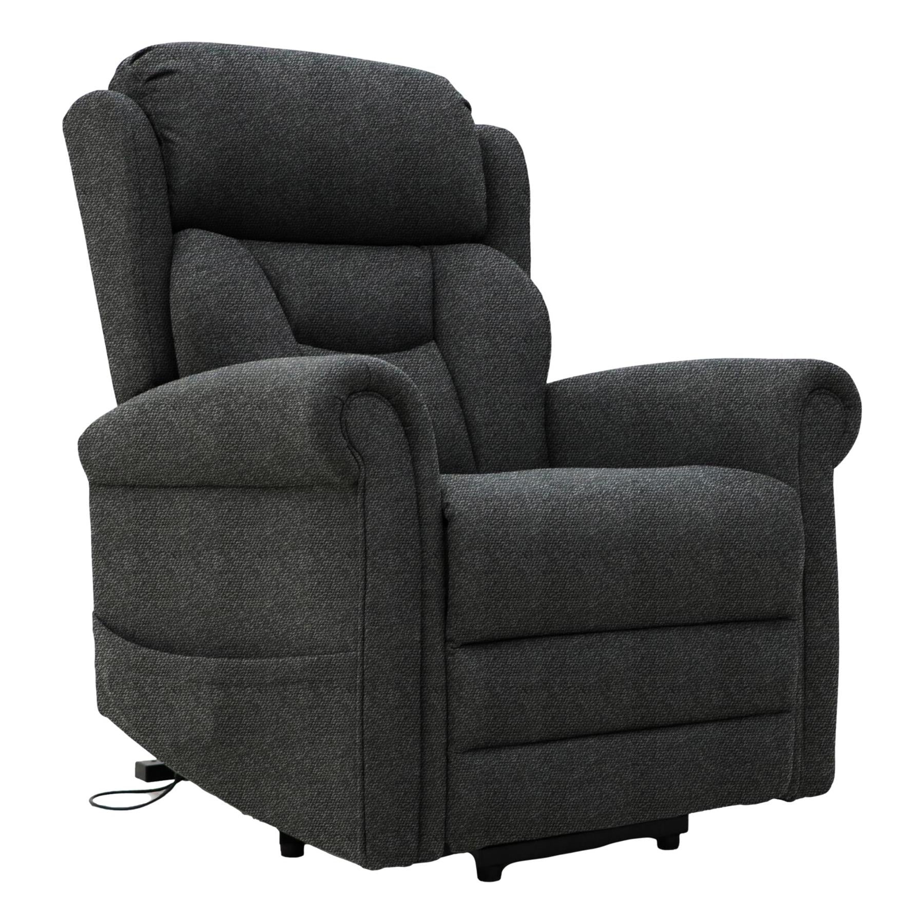 Nevis Petite – Dual Motor Riser Recliner Mobility Chair in Graphite Grey Fabric