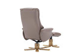 The Florence, Swivel Recliner Chair & Footstool in Earth PU Faux Leather