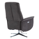 The Ontario Electric Swivel Recliner Chair, Integrated Footstool in Flint Fabric - Refurbished - thumbnail 5