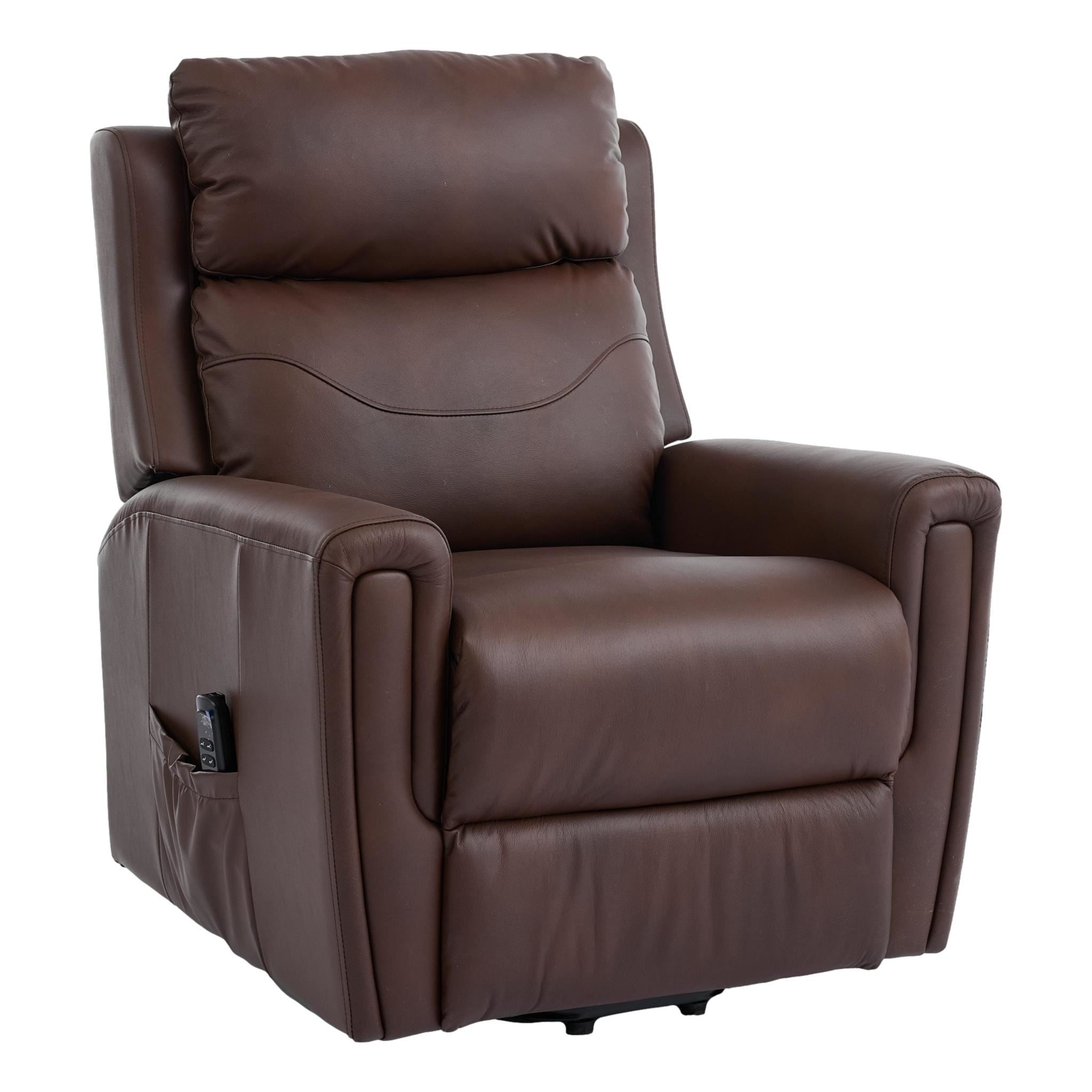 The Brooklyn Dual Motor Riser Recliner in Premium Umber Leather