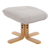 The Sardinia - Swivel Recliner Chair & Footstool in Mushroom Genuine Leather