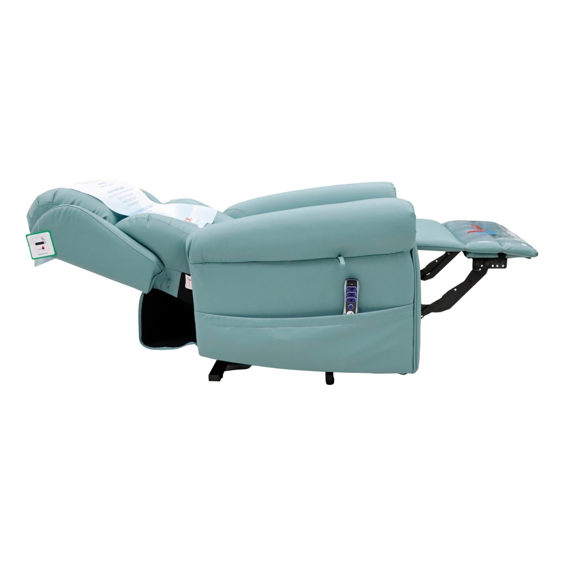 Nevis Healthcare – Triple Motor Riser Recliner Mobility Chair in Jade 4-Way Stretch Faux Leather