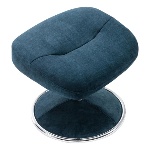 The Paddington - Swivel Recliner Chair & Matching Footstool in Deep Sea Blue Fabric - image 9