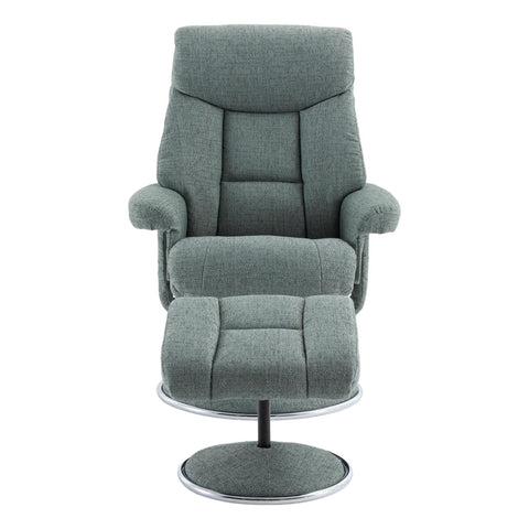 The Biarritz - Swivel Recliner Chair & Matching Footstool in Lisbon Teal Fabric - image 3