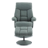 The Biarritz - Swivel Recliner Chair & Matching Footstool in Lisbon Teal Fabric
