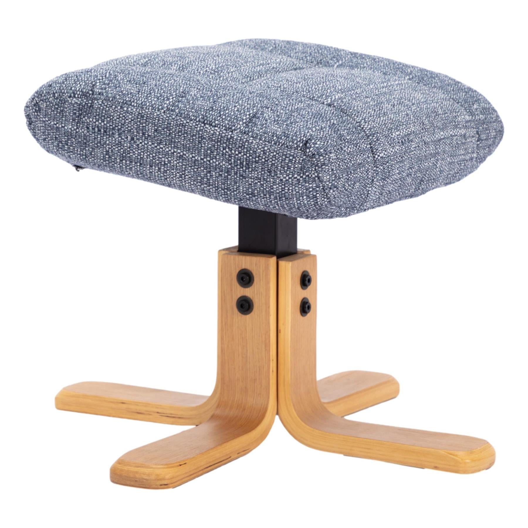 The Cairo - Lisbon Marine Blue Fabric - Swivel Recliner Chair & Footstool - Refurbished Clearance