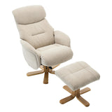 The Eden Swivel Recliner Chair & Matching Footstool  in Seashell Fabric - thumbnail 3