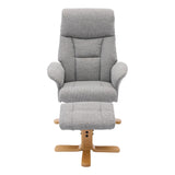 The Giza - Fabric Swivel Recliner Chair & Matching Footstool in Lisbon Rock Fabric - Refurbished - thumbnail 3