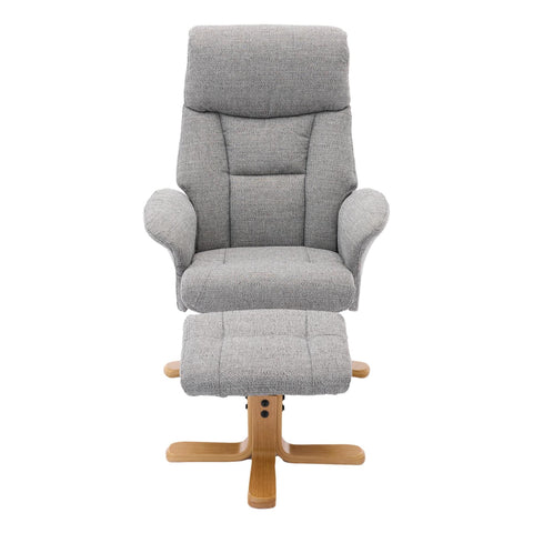 The Giza - Fabric Swivel Recliner Chair & Matching Footstool in Lisbon Rock Fabric - Refurbished - image 3