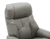 Dubai Faux Leather Grey Plush Swivel Recliner Chair With Matching Footstool
