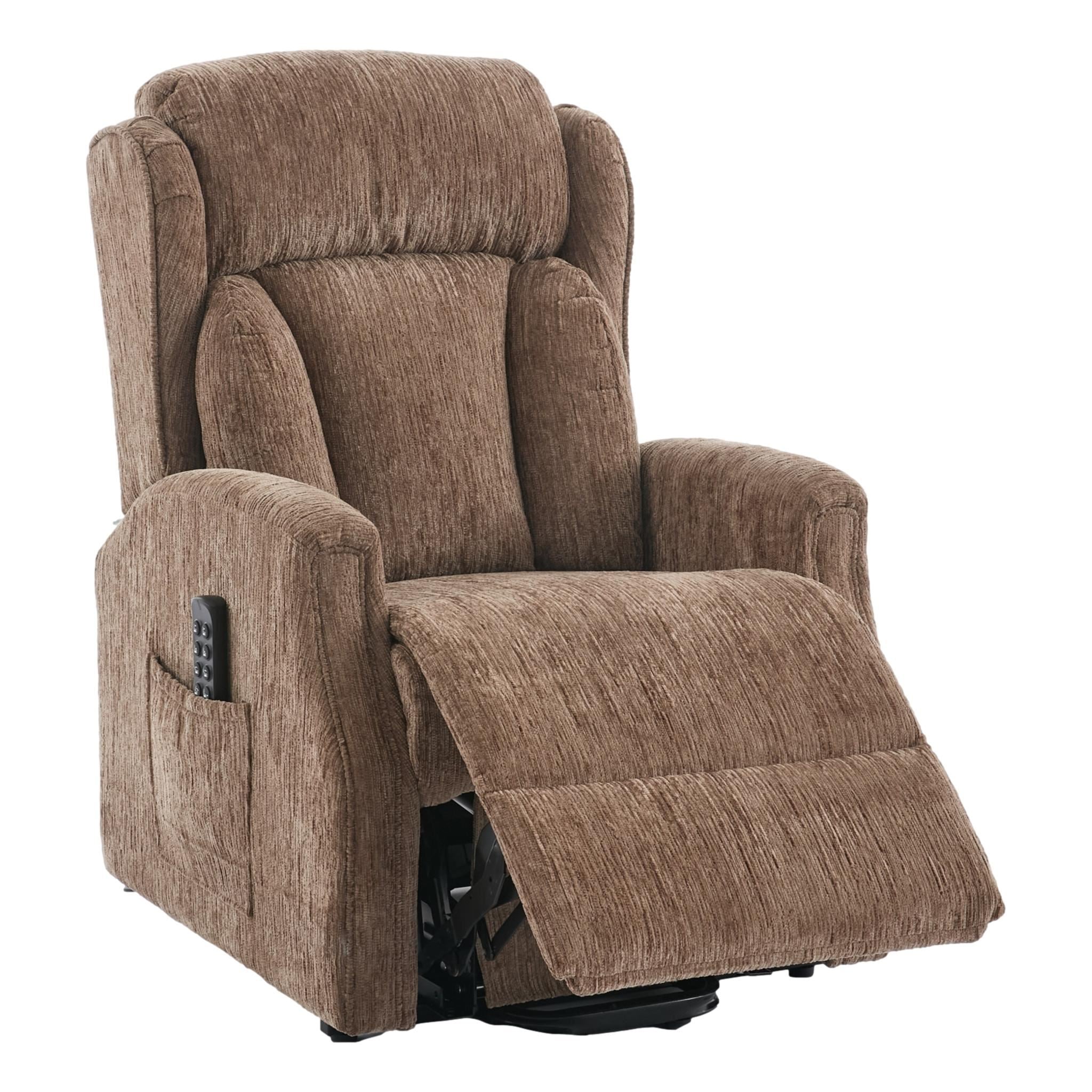 The Aspen Quad Motor Riser Recliner Mobility Lifting Chair in Truffle Fabric