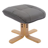 The Sardinia - Swivel Recliner Chair & Footstool in Cinder Genuine Leather - Refurbished - thumbnail 7