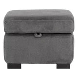 Mallow Storage Footstool in Charcoal Grey Fabric - Limited Stocks - thumbnail 3