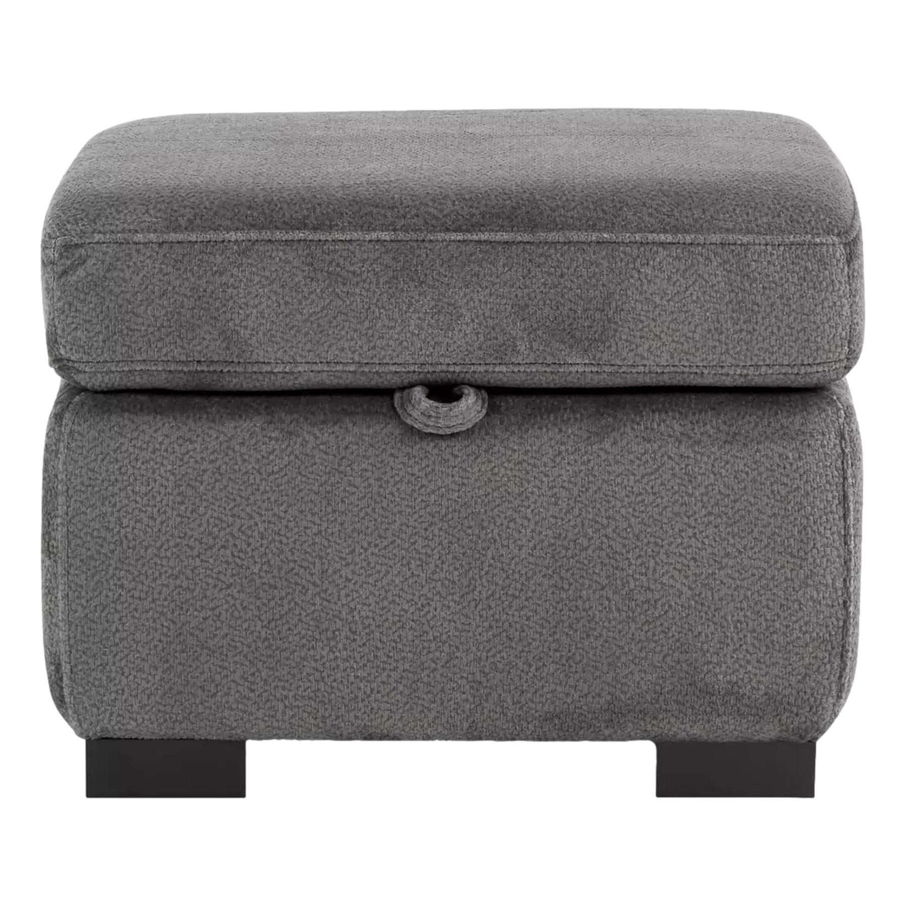 Mallow Storage Footstool in Charcoal Grey Fabric - Limited Stocks