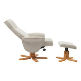 The Missouri Swivel Recliner Chair & Matching Footstool in Marzipan Fabric - thumbnail 2