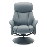 Sahara Swivel Recliner in Petrol Blue Leather - thumbnail 8