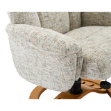 Aruba Swivel Recliner Chair in Frost Cream Fabric with Matching Footstool - thumbnail 10